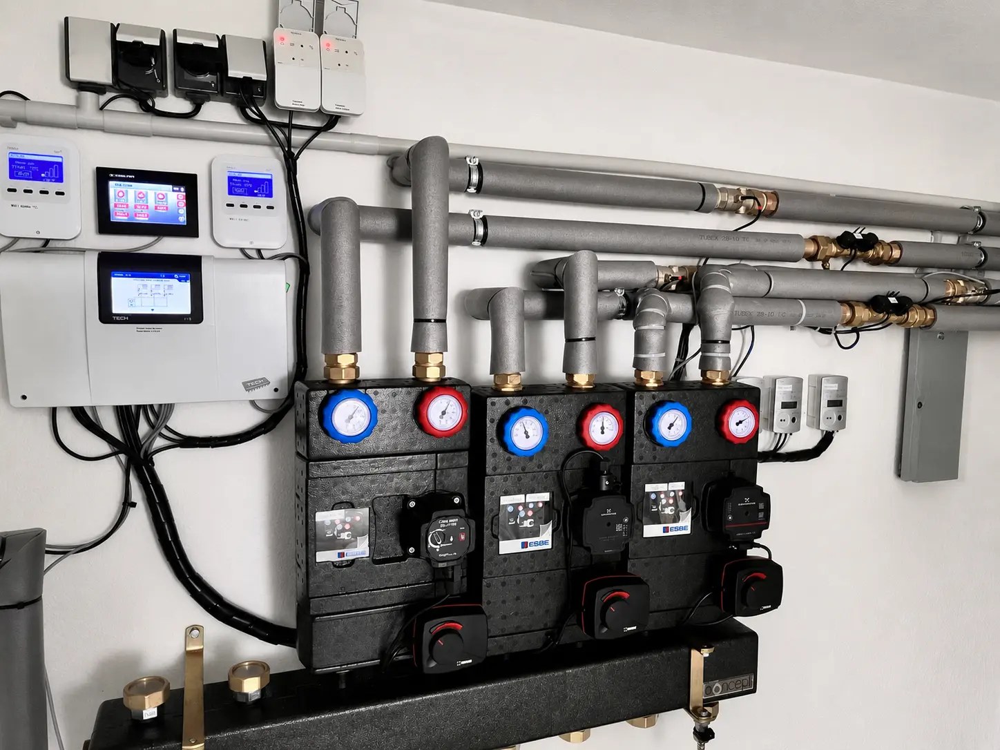 Regulace a měření tepelné techniky — technická místnost, realizace GreenEco